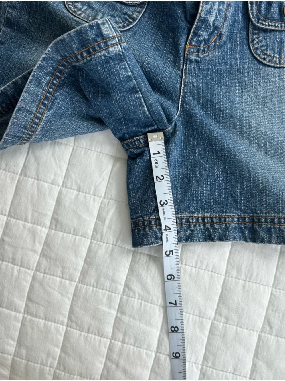 DKNY Denim Shorts with Front Flap Pockets - Picture 6 of 6